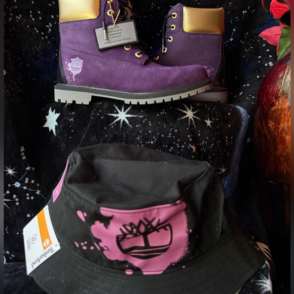 Timberland Purple/Gold Hip-Hop Royalty Heritage Boots + Bucket Hat - Picture 5 of 10